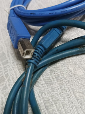 Καλώδιο εκτυπωτή USB 2.0 τύπου A σε B, μπλε, σετ 2 τεμαχίων