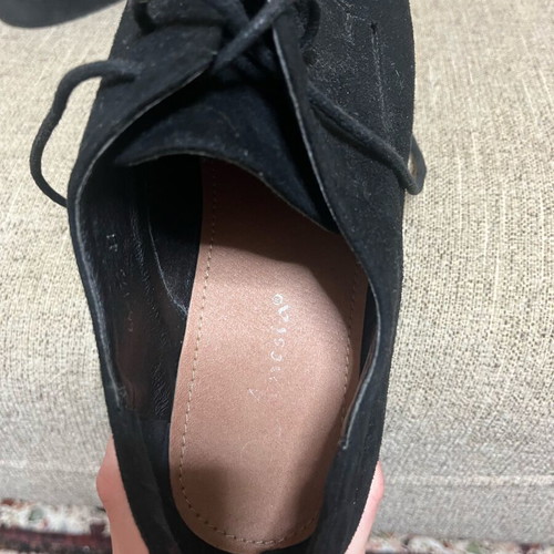 Black suede lace-up shoes size 41 like new