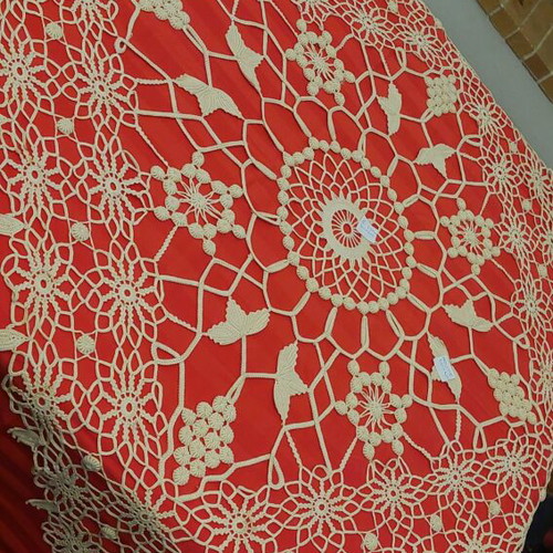 Handmade crochet tablecloth grapes 100x100 new