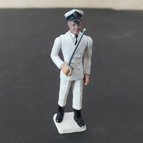 Athina Navy Officer Military Figure used, 1970s white uniform