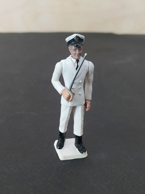 Athina Navy Officer Military Figure used, 1970s white uniform