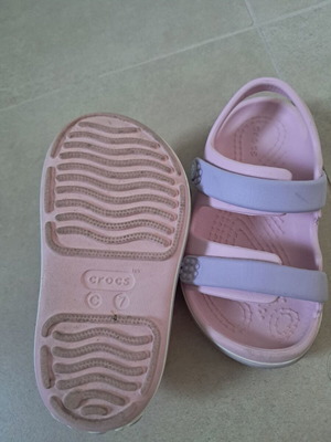 Crocs sandals used, size 24, pink and purple