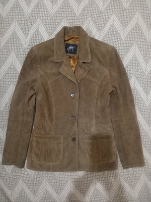 Abysse suede jacket like new, genuine leather, size L