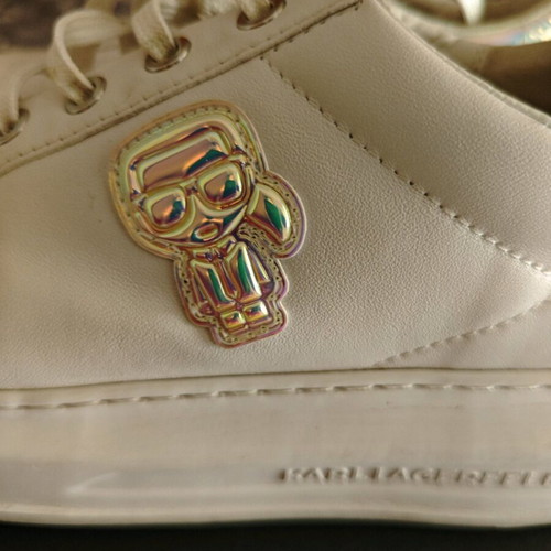 Karl Lagerfeld sneakers used, white silver iridescent size 39
