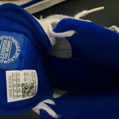 Adidas women's boots like new, athletic style, size 38, white and blue