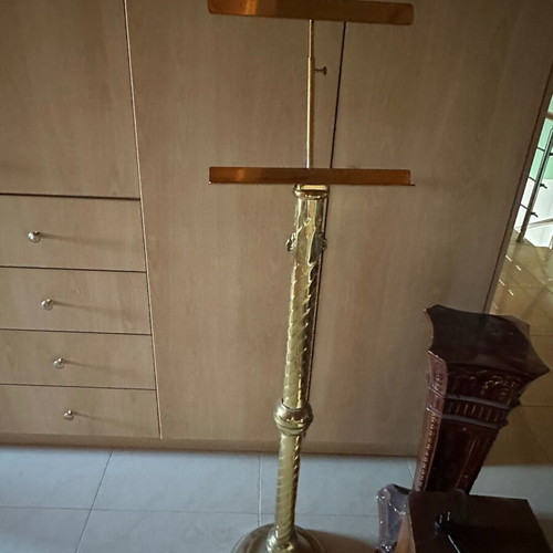 Handcrafted brass analogion, like new, height 1.40 m