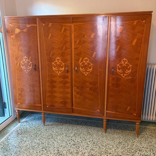 Double Bed Set with Two Nightstands, Wardrobe & Vanity Mirror used