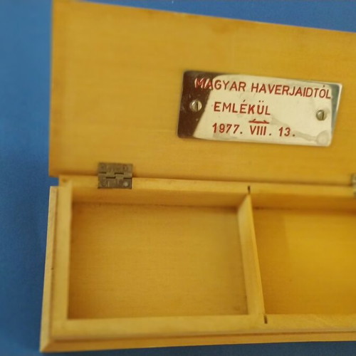 Wooden box Hungary 1977 with embossed design, new