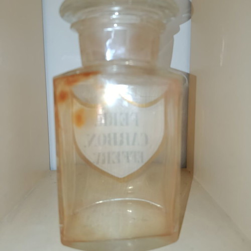 Old pharmacy bottle used with handmade label