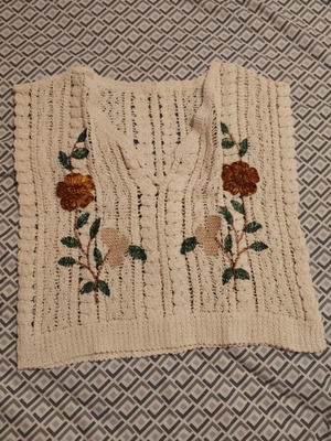 Knitted women's blouse, beige
