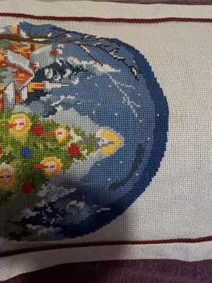 Christmas table runner counted embroidery new 1.60×0.45