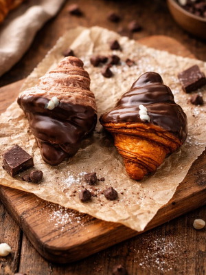 French Croissant candle new with chocolate texture