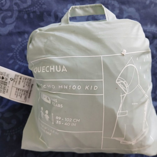 Quechua Waterproof Poncho for Kids 2-4 Years Like New, Green