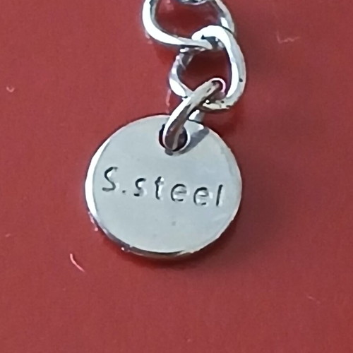 Steel stainless necklace with genuine pearl, 42 cm, like new