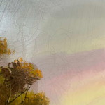 Vintage painting with artist signature used, 80x140 cm