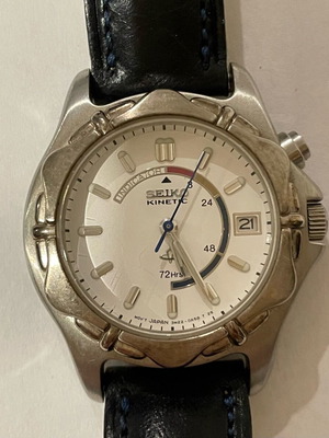 Seiko kinetic γυναικείο μεταχειρισμένο με αυθεντικό δερμάτινο μπλε λουράκι
