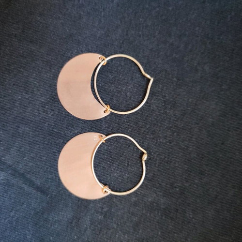 Silver Hoop Earrings with Copper Like New