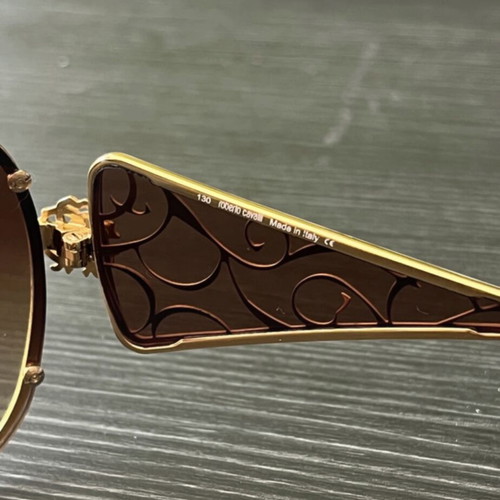 Roberto Cavalli Oversized Butterfly Sunglasses used, white and gold
