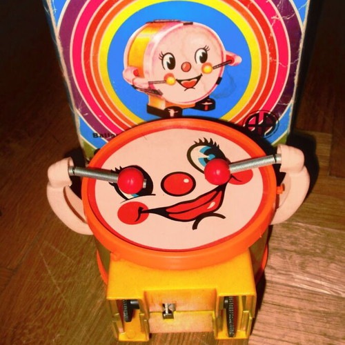 Mr. Tambourine Man rare battery toy used with original 80s box