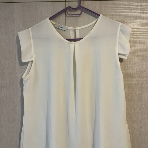 OwTwo White Blouse like new, one size, transparent back fastening