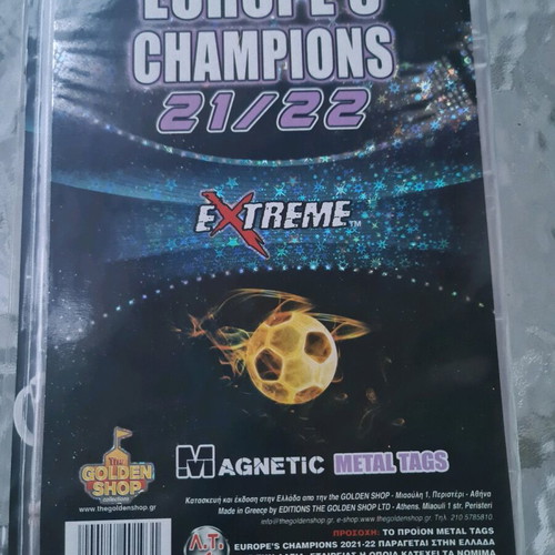 Collectible album Europe's champions 21/22 along with 11 metal tags