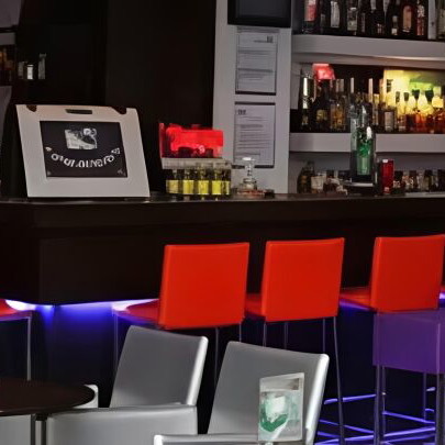 Professional corner bar made of solid wood used