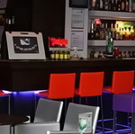 Professional corner bar made of solid wood used