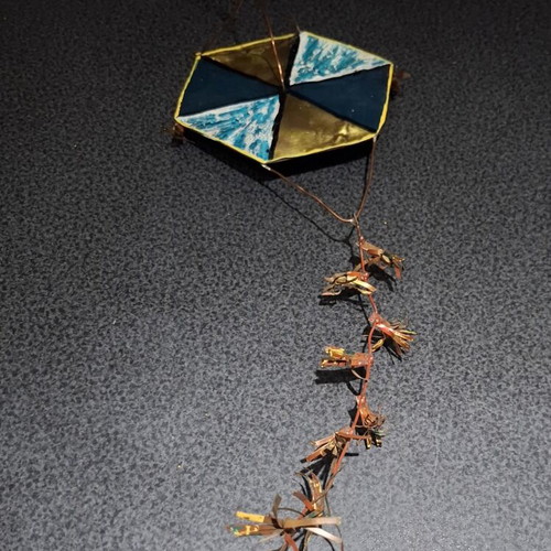 Handmade Metal Wall Kite Copper/Brass 45cm like new