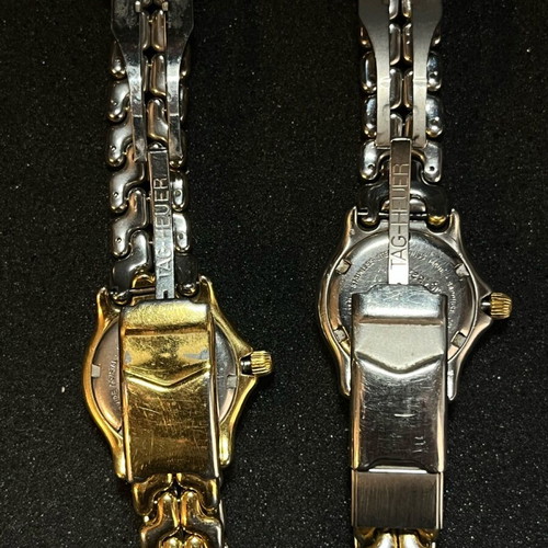 TAG Heuer watches used, gold and silver colors