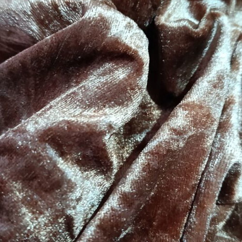 Velvet blouse M, vintage, brown, open neckline