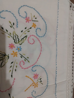 Handmade double bed sheet with pillowcases like new