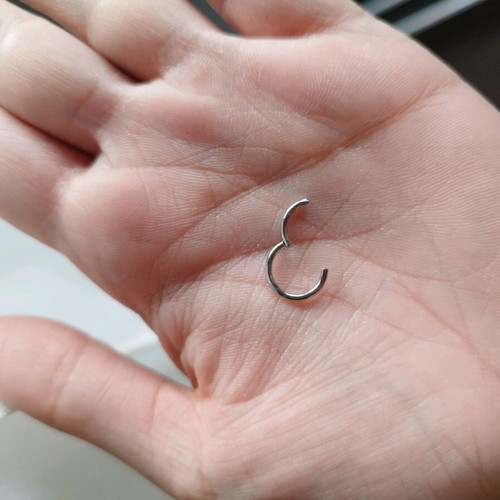 Septum silver surgical steel like new hypoallergenic
