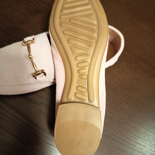 M&M leather women's moccasins size 37, beige