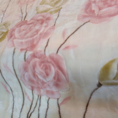 Velveteen double blanket new with double-sided design and embossed flowers