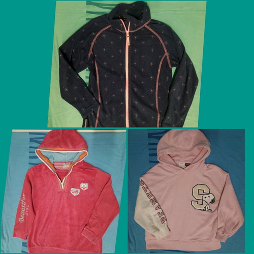 Pack of 3 warm Zara sweatshirts like new, girls 8 years, size 128 cm