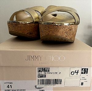 JIMMY CHOO δερμάτινες πλατφόρμες σε χρυσό 41