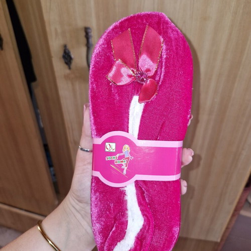 Slippers socks for home new, fuchsia, size 37