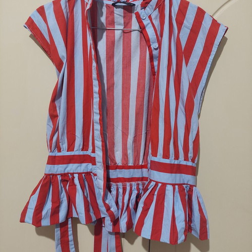 Zara blouse size M, red and grey striped