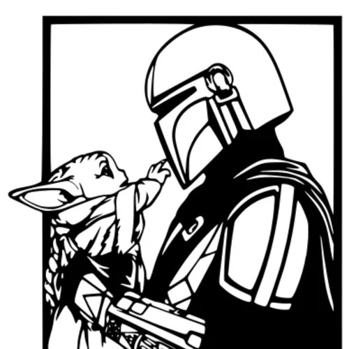 Mandolarian Grogu Star Wars Wall Art new