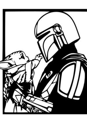 Mandolarian Grogu Star Wars Wall Art new