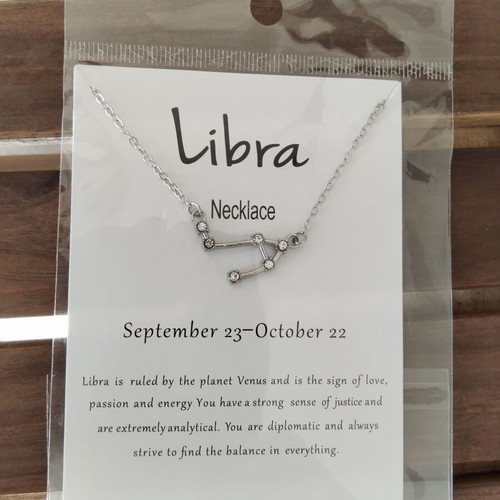 Libra Constellation Necklace by Somas Accessories new, silver
