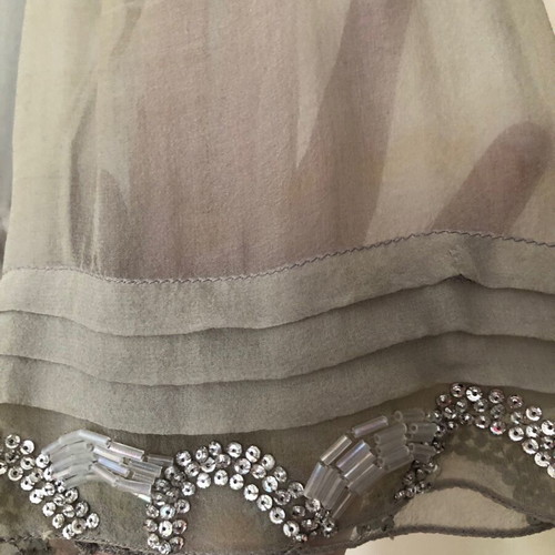 Vintage muslin dress with bead and rhinestone embroidery used