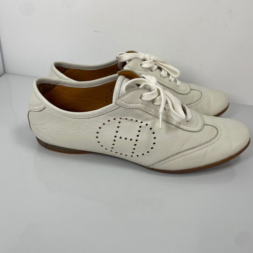 Hermes Perforated H Sneaker used, size 37.5, cream