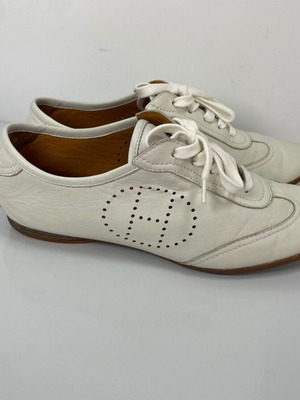 Hermes Perforated H Sneaker used, size 37.5, cream