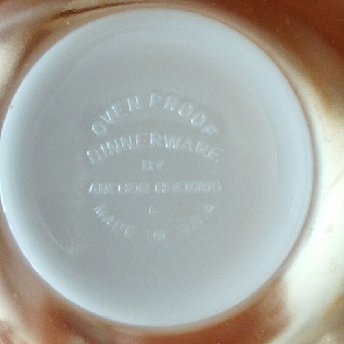 Anchor Hocking Fire King Peache Lustre Swirl vintage tea cup set of 6