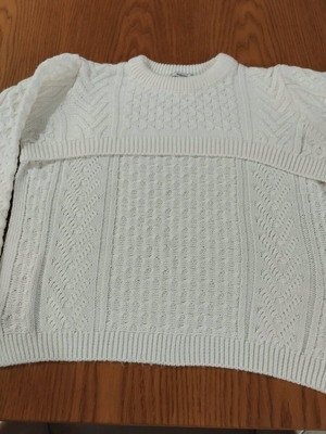 Διπλή πλεκτή μπλούζα Toi&Moi σαν καινούργια, άσπρη, μέγεθος S