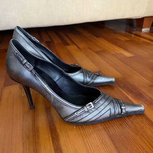 Tsakiris Mallas leather pumps used, size 40, gray