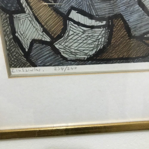 Collectible lithograph by Giorgos Sikeliotis used with frame