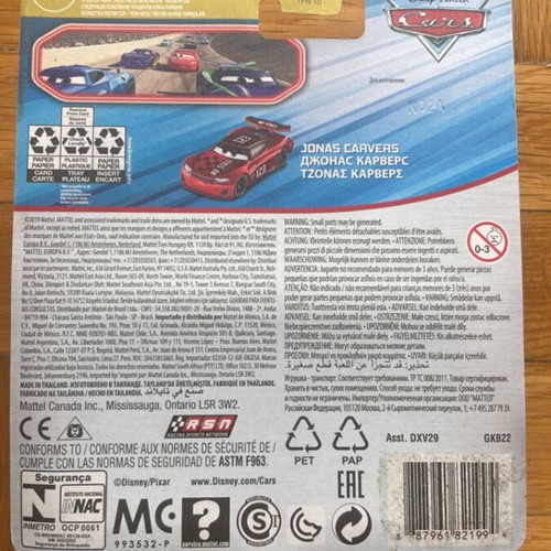 Disney Cars Jonas Carvers toy car new