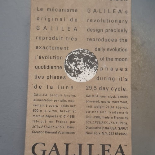 Galilea Moonphase Επιτραπέζιο Ρολόι Vintage 1980s Bernard Vuarnesson Πλήρες Ημερολόγιο καινούργιο